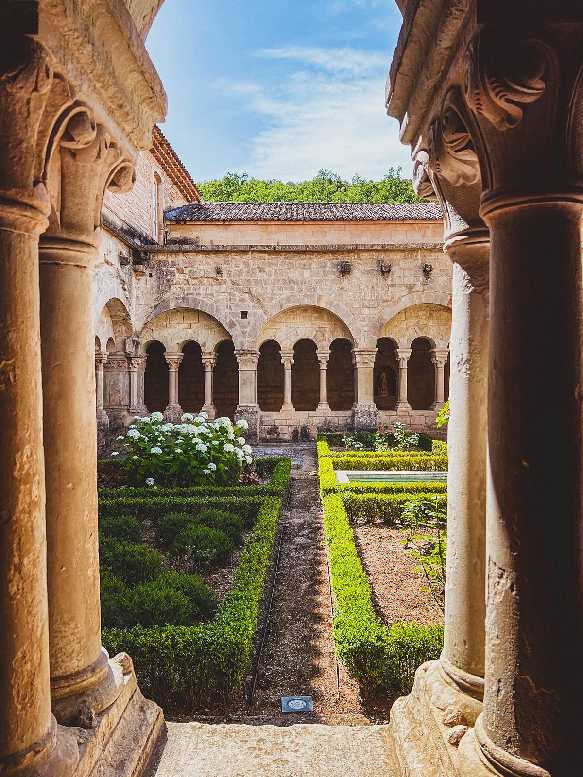 Romanesque cloister garden of a Provençal abbey