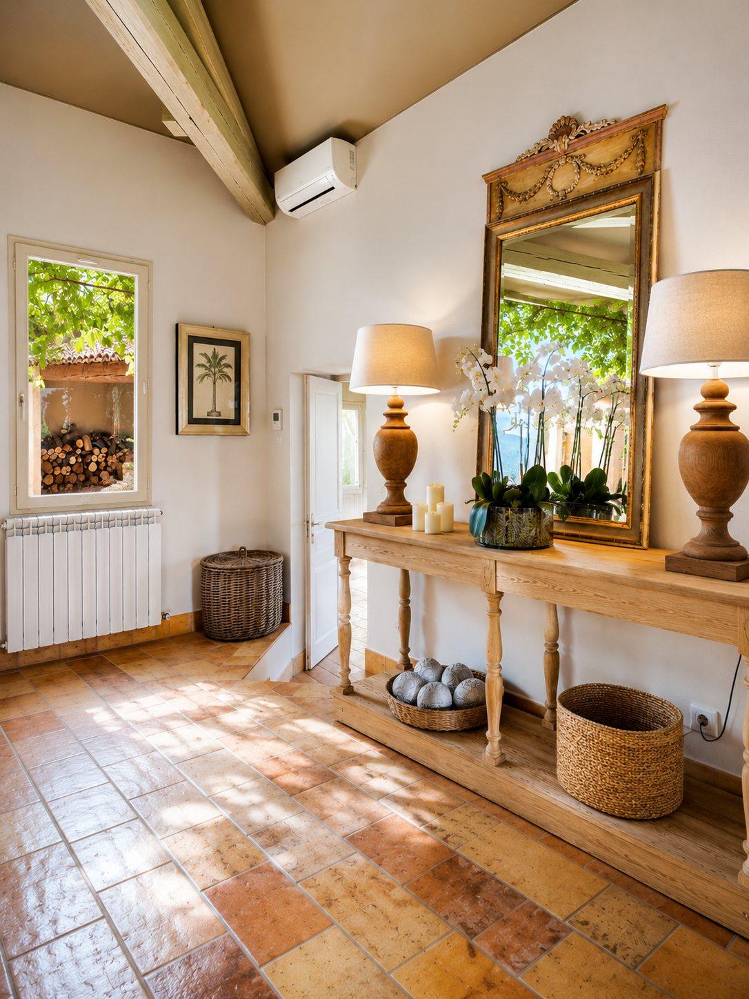 Entrée avec console, Villa Bonnieux