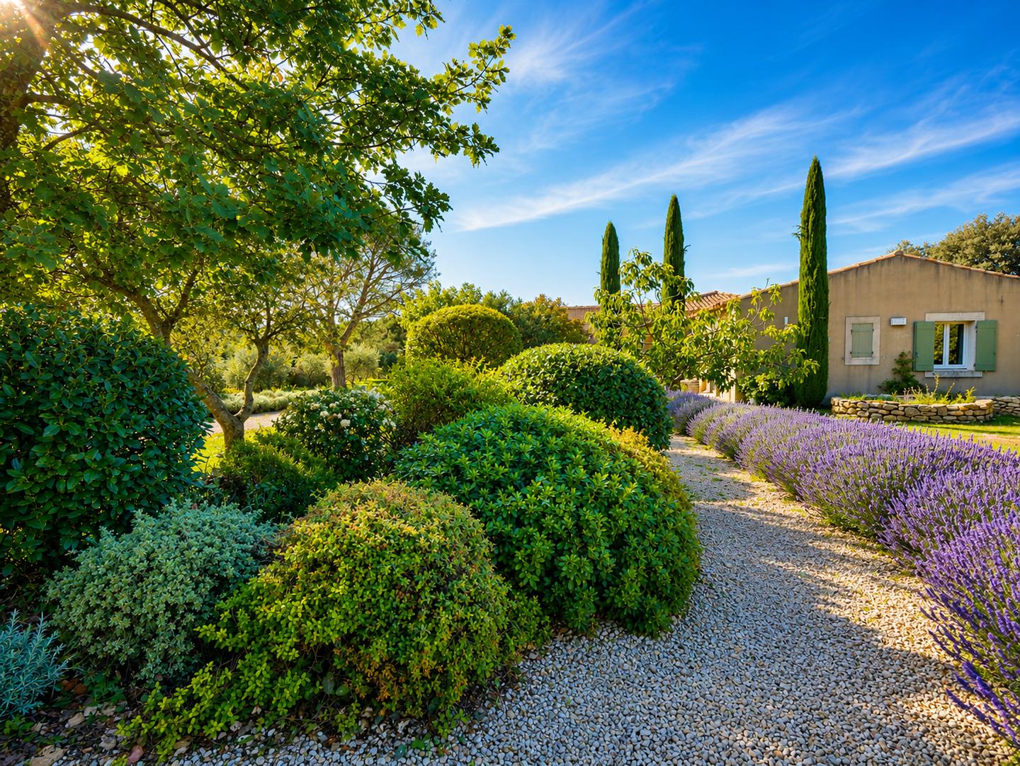 Allée du jardin sur 7 000 m² de terrain