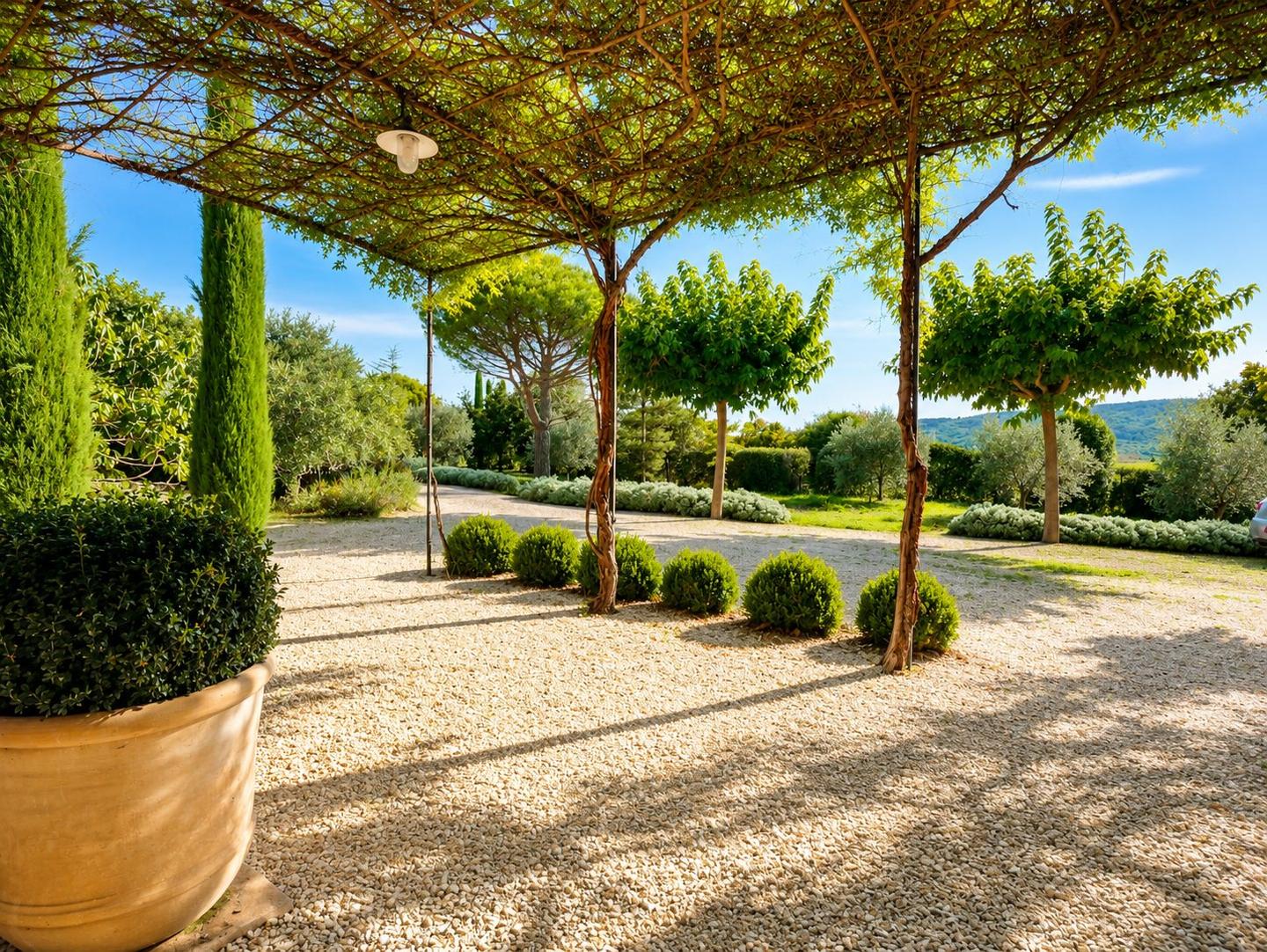 Pergola dans le jardin de la Villa Bonnieux