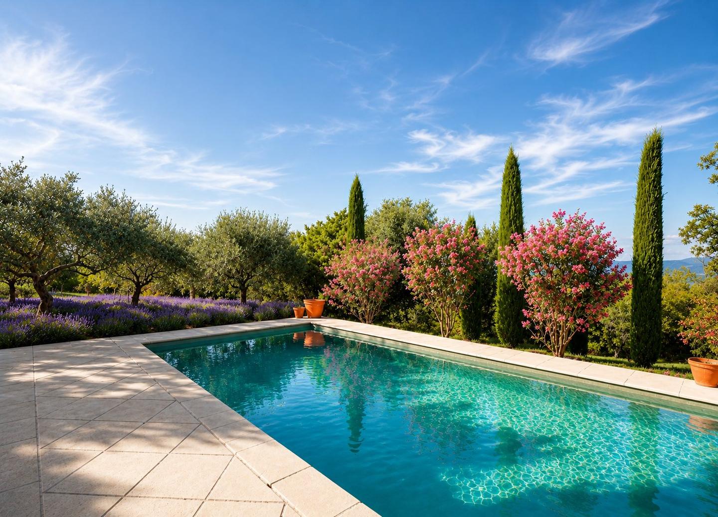 Piscine privée de la Villa Bonnieux avec vue sur le Luberon